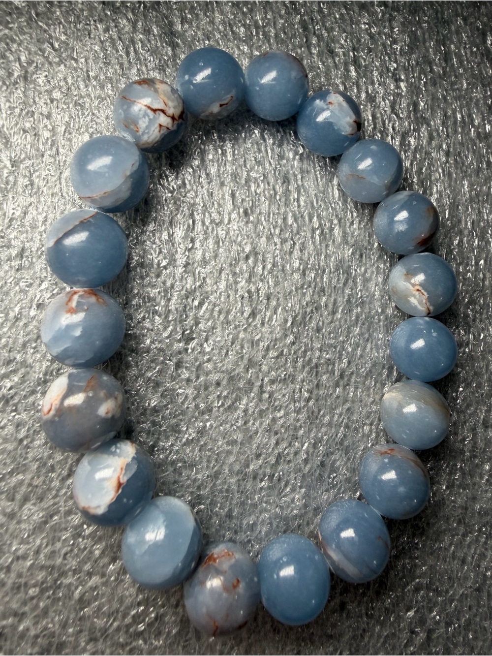 Beautiful 10MM Island Blue Calcite Natural Crystal Bracelet